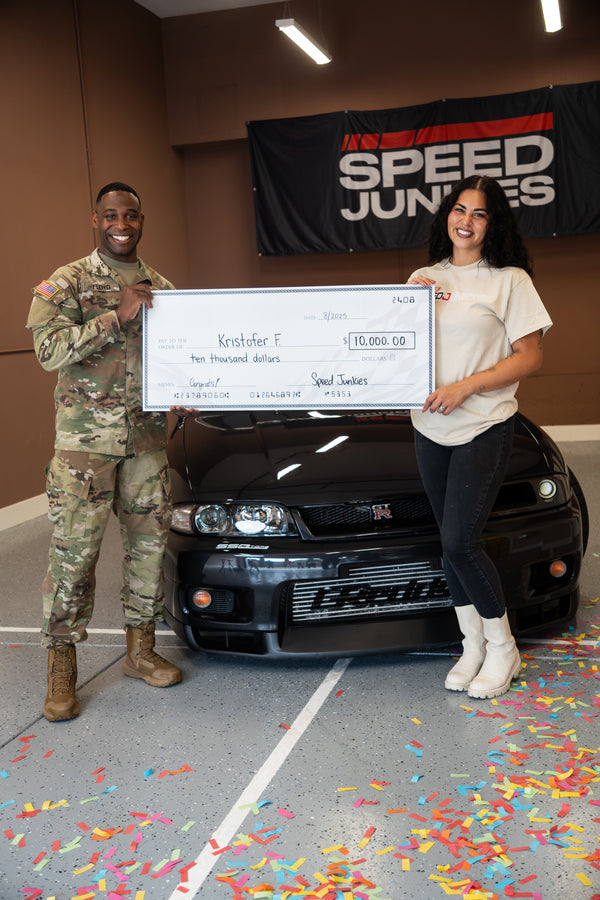 Kris F. of Dallas, Texas with the R33 GTR won in a Speed Junkies HQ giveaway, drawn August 29, 2025.